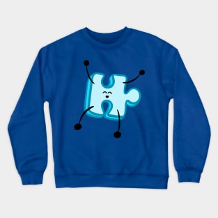 Lil Blue II Jigsaw Puzzle Jumping Character Crewneck Sweatshirt